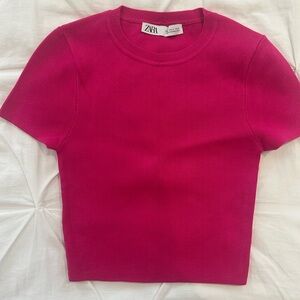 Zara Hot Pink Crop Top